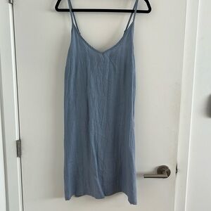 Blue linen dress